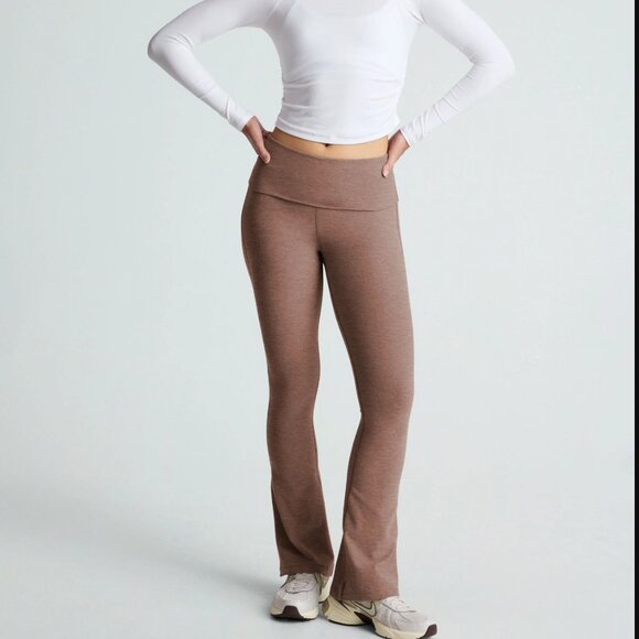 Beyond Yoga Pants - NWT Beyond Yoga Spacedye Foldover Bootcut Pant - Rose Brush Heather
